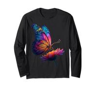 Cute Rainbow Butterfly Insects Lovers Flores Manga Larga