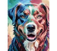 Cute Rainbow Dog Painting: A Composition Notebook for people who love dogs and artists (110 pages, Wide Ruled)