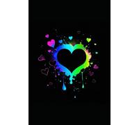 cute rainbow hearts : Lined Journal Notebook, (Black), 150 Pages, Medium 5.5 inches x 8 inches - 150 GSM Standard Paper,