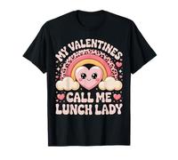 Cute Rainbow My Valentines Call Me Lunch Lady Funny Humor Camiseta