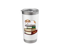 Cute Reading Books Merch Girls & Boys Guinea Pig Lover Vaso térmico de acero inoxidable de doble pared