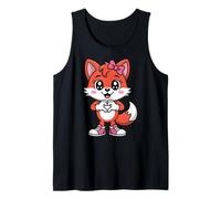 Cute Red Fox Coquette Bow Retro Red Fox Kids Girls Camiseta sin Mangas