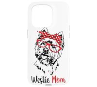 Cute Red Glasses Bandana Womens Girls Westie Mom Dog Lover Carcasa para iPhone 15 Pro