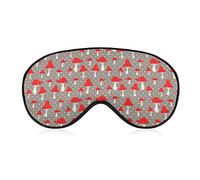 Cute Red Mushroom Funny Sleep Eye Mask Soft Blindfold Eye Cover con correa ajustable Night Eyeshade para hombres y mujeres