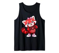 Cute Red Panda Coquette Bow Retro Red Panda Kids Girls Camiseta sin Mangas