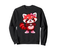 Cute Red Panda Coquette Bow Retro Red Panda Kids Girls Sudadera