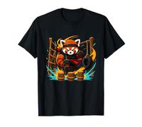 Cute Red Panda Ninja Warrior Carrera de obstáculos Niños Camiseta