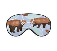 Cute Red Panda Sleep Mask Blindfold Blue Purple Circle Ajustable Super-Smooth Soft Eye Mask Cover para Hombres Mujeres Viajes y siesta