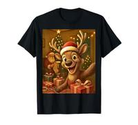 Cute Reindeer Selfie with Santa Funny Christmas Camiseta