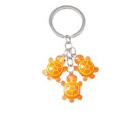 Cute Resin Simulated Tortoise Keychain Cartoon Animal Key Ring Pendant For Women Girl Handbag Decor DIY Jewelry para Llaves de casa y Mochilas(Dark Yellow)