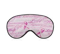 Cute Ribbon Concientización sobre el cáncer de mama Sleep Eye Mask Cute Blindfold Eye Covers Eyeshade para Mujeres Hombres Regalos