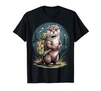 Cute River Otter Hiking Backpacking Wilderness Backpack Camiseta