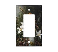 Cute Robins - Placa decorativa para interruptor de luz, 1 banda, una sola banda, hoja de flor, lápida, placa frontal eléctrica para cocina, baño, decoración de cubierta de interruptor de pájaros