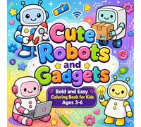 Cute Robots and Gadgets: Bold and Easy Coloring Book for Kids Ages 3-6: Fun Technology, Cool Machines, and Friendly Robot Activities for Toddlers and Preschoolers