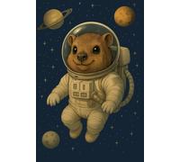 Cute Rock Hyrax Astronaut Notebook - Kawaii Space Animal Journal | Planets & Galaxy Cover Design | Lined Composition Notebook 6x9 Inch, 120 Pages | School & Study Notebook for Kids, Teens & Adults