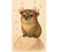 Cute Rock Hyrax Grid Notebook - Kawaii Hyrax with Pink Bows & Hearts | Pastel Aesthetic Animal Cover | Graph Paper Notebook 6x9 Inch, 120 Pages | ... | Perfect Gift for Math, Drawing, Planning