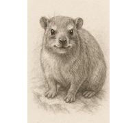 Cute Rock Hyrax Grid Notebook - Pencil Sketch Hyrax Cover | Checkered Notebook for Math, Drawing, Planning & Journaling | 6x9 Inch 120 Pages Interior ... | Animal Lover Gift for Writing, Notes, Study