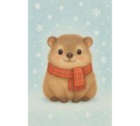 Cute Rock Hyrax in Red Scarf Notebook - Winter Animal Journal | Lined Composition Notebook 6x9 Inch | School Notebook for Kids, Teens & Adults | Nature Lover Gift, Journaling, Writing, Notes & Study