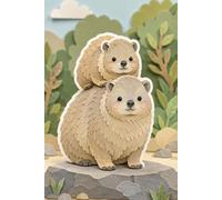 Cute Rock Hyrax Notebook | Cozy Paper Cut Style Lined Journal for School Notes, Daily Writing, Lists and Ideas | Soft Nature Aesthetic Stationery || 6 x 9 Inch