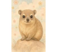 Cute Rock Hyrax Notebook - Pastel Woodland Animal Journal | Soft Watercolor Floral Cover | Lined Composition Notebook 6x9 Inch, 120 Pages | Aesthetic School Notebook for Kids, Teens & Adults