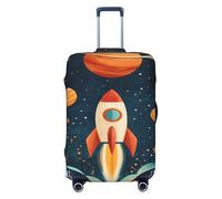 Cute Rocket Ship in The Space - Fundas elásticas para equipaje de viaje, a prueba de polvo, resistente a los arañazos, protector de maleta de 22 a 24 pulgadas