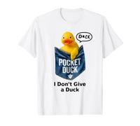 Cute Rubber Duck In Pocket, Funny Duck I Don't Give a Duck Camiseta gráfica económica