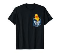 Cute Rubber Duck In Pocket Shirt Funny Pocket Duck Graphic Camiseta gráfica económica