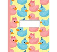 Cute Rubber Duck Pattern Composition Notebook: A Kawaii Animal Journal with Pink and Blue Ducks | Fun School Notebook for Kids, Girls, and Boys