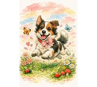 Cute Running Puppy Notebook (6x9): Adorable Dog Lined Notebook for Girls and Dog Lovers | Cute Animal Journal for Writing, School or Notes | Fun Gift for Kids, Teens and Women | 100 Pages