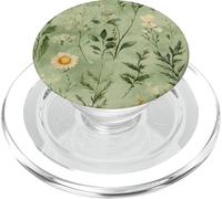 Cute Sage Green Floral Wildflower Floral Botanical Flowers PopSockets PopGrip para MagSafe