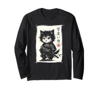 Cute Samurai Cat Japanese Art Funny Kawaii Cat Manga Larga