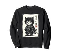 Cute Samurai Cat Japanese Art Funny Kawaii Cat Sudadera