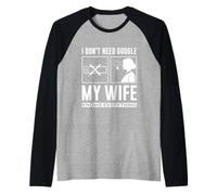 Cute San Valentine I Don't Need G00gle, My Wife Knows Every Camiseta Manga Raglan