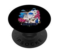 Cute Santorini Island Greek Village Grecia Viajes Vacaciones PopSockets PopGrip Adhesivo