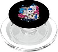 Cute Santorini Island Greek Village Grecia Viajes Vacaciones PopSockets PopGrip para MagSafe