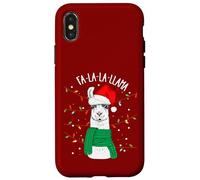 Cute Sarcastic Christmas Llama Outfit Graphic Design Style Carcasa para iPhone X/XS