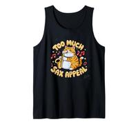 Cute Saxophone Cat Playing Smooth Jazz with Too Much Sax Camiseta sin Mangas