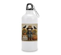 Cute Scarecrow My Autumn Sunflowers Crows - Botella de agua de aluminio para viaje, botella deportiva con hebilla de tapa giratoria para hombres y mujeres, camping, senderismo, 600 ml
