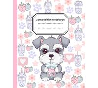 Cute Schnauzer Dog Composition Notebook: A whimsical, cozy wide-ruled notebook, 110 pages filled with creativity, Perfect gift for kids, Dogs lovers and Schnauzer fans