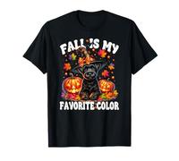 Cute Schnauzer Halloween Pumpkin Fall Is My Favorite Color Camiseta