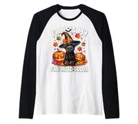 Cute Schnauzer Halloween Pumpkin Fall Is My Favorite Color Camiseta Manga Raglan