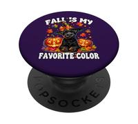 Cute Schnauzer Halloween Pumpkin Fall Is My Favorite Color PopSockets PopGrip Adhesivo