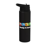 Cute School Bus Ready to Learn Back to School Day Stainless Steel Insulated Water Bottle