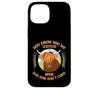 Cute Scottish Highland Cow - Bad Hair Don´t Care Carcasa para iPhone 15