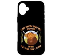 Cute Scottish Highland Cow - Bad Hair Don´t Care Carcasa para iPhone 16 Plus