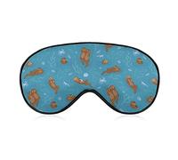 Cute Sea Otters Sleeping Eye Mask Eye Shade con correa ajustable Blindfold para viajes en avión