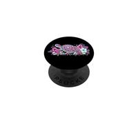 Cute Sea Turtle Pink Green Hibiscus Flowers Hawaiian Mandala PopSockets PopGrip Adhesivo