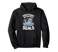 Cute Seal Lover Adultos o Niños Niñas Sellos Sudadera con Capucha