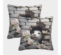 Cute Seal Peeking - artee Animal caprichoso Fundas Cojines para Sofá 2 Piezas Arte Funda De Almohada Decorativo para Sala Funda De Cojines Cama Hogar Coche 40x40cm