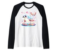 Cute Seal Pup Kawaii Océano Subacuático Animales Marinos Niños Camiseta Manga Raglan